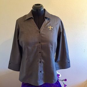 New Orleans Saints Blouse w/Free Saints Face Masks